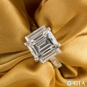 Platinum Baguette Cut Trilogy Diamond Ring 3.64ct G/SI2